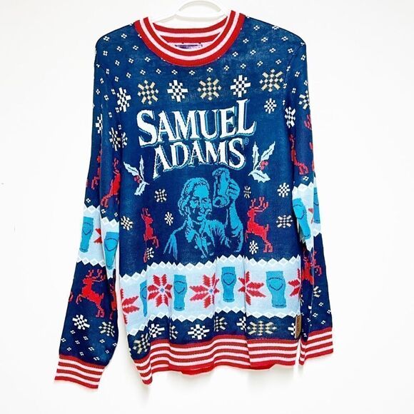 Samuel Adams Tipsy Elves Christmas Party Sweater Mens M - Picture 1 of 7